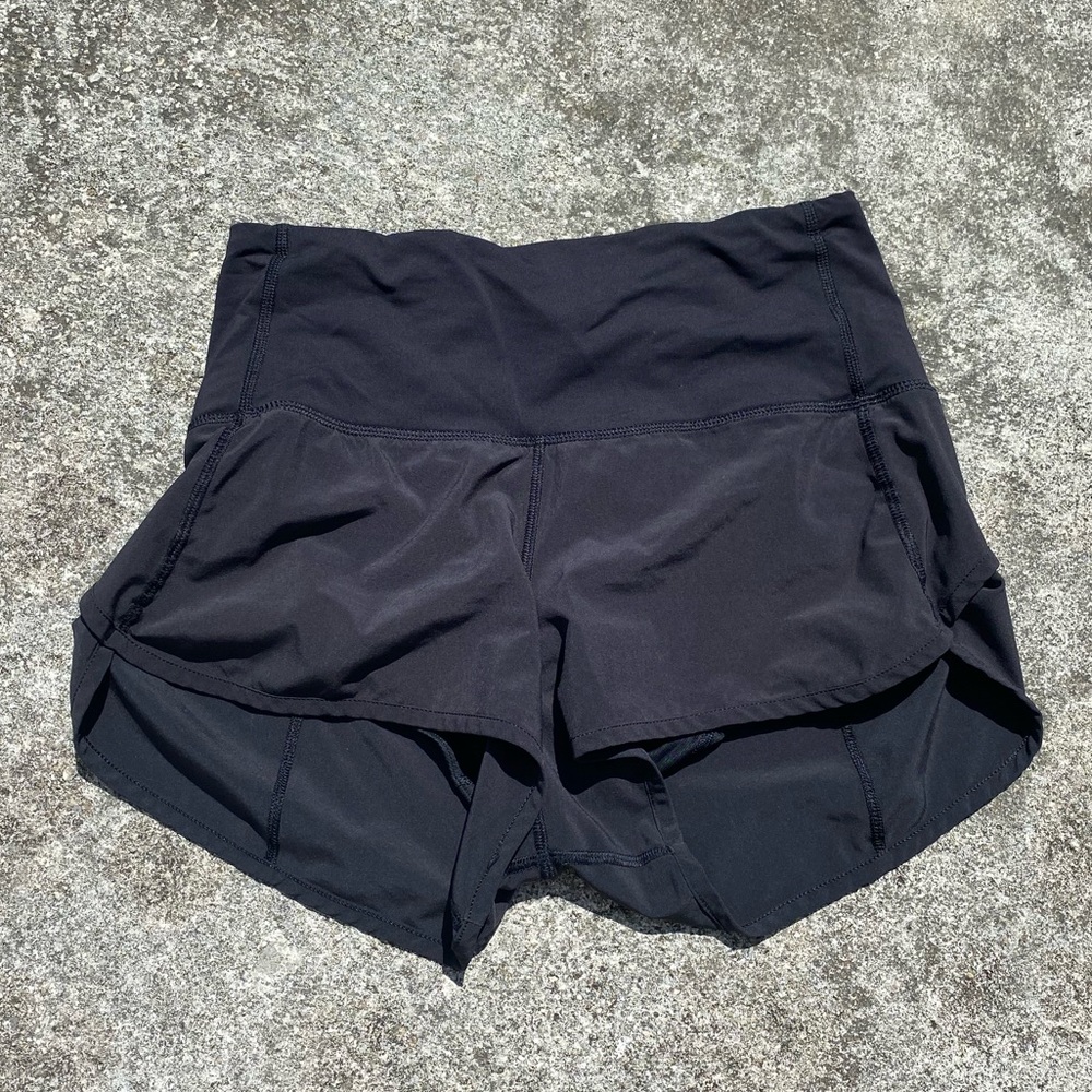 Lululemon Black High Rise Speed Up Shorts